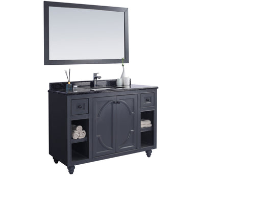 Laviva - Odyssey 48" Maple Grey Bathroom Vanity with Black Wood Marble Countertop | 313613-48G-BW