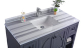 Laviva - Odyssey 48" Maple Grey Bathroom Vanity with White Stripes Marble Countertop | 313613-48G-WS