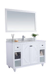 Laviva - Odyssey 48" White Bathroom Vanity with White Carrara Marble Countertop | 313613-48W-WC