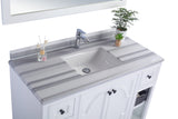 Laviva - Odyssey 48" White Bathroom Vanity with White Stripes Marble Countertop | 313613-48W-WS