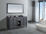 Laviva - Odyssey 60" Maple Grey Double Sink Bathroom Vanity with Black Wood Marble Countertop | 313613-60G-BW