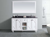 Laviva - Odyssey 60" White Double Sink Bathroom Vanity with Black Wood Marble Countertop | 313613-60W-BW