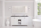 Laviva - Odyssey 60" White Double Sink Bathroom Vanity with Matte Black VIVA Stone Solid Surface Countertop | 313613-60W-MB