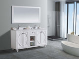 Laviva - Odyssey 60" White Double Sink Bathroom Vanity with White Carrara Marble Countertop | 313613-60W-WC