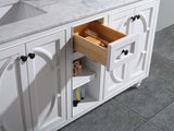 Laviva - Odyssey 60" White Double Sink Bathroom Vanity with White Carrara Marble Countertop | 313613-60W-WC