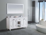 Laviva - Odyssey 60" White Double Sink Bathroom Vanity with White Stripes Marble Countertop | 313613-60W-WS