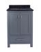 Laviva - Wilson 24" Grey Bathroom Vanity with Black Wood Marble Countertop | 313ANG-24G-BW