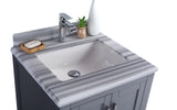 Laviva - Wilson 24" Grey Bathroom Vanity with White Stripes Marble Countertop | 313ANG-24G-WS