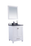 Laviva - Wilson 24" White Bathroom Vanity with Black Wood Marble Countertop | 313ANG-24W-BW