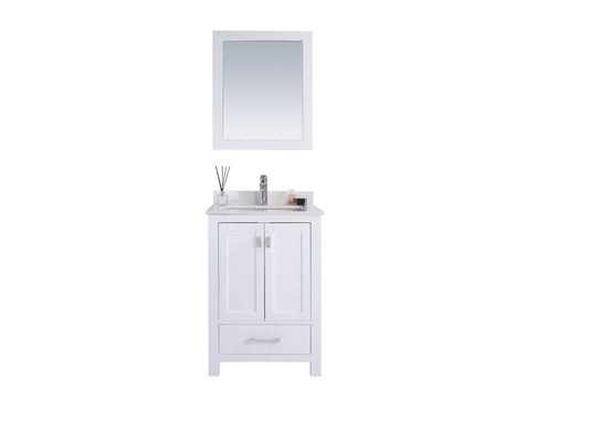 Laviva - Wilson 24" White Bathroom Vanity with White Quartz Countertop | 313ANG-24W-WQ