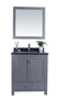 Laviva - Wilson 30" Grey Bathroom Vanity with Black Wood Marble Countertop | 313ANG-30G-BW