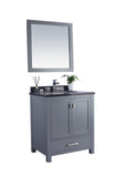 Laviva - Wilson 30" Grey Bathroom Vanity with Black Wood Marble Countertop | 313ANG-30G-BW