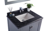 Laviva - Wilson 30" Grey Bathroom Vanity with Black Wood Marble Countertop | 313ANG-30G-BW