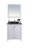 Laviva - Wilson 30" White Bathroom Vanity with Black Wood Marble Countertop | 313ANG-30W-BW