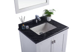 Laviva - Wilson 30" White Bathroom Vanity with Black Wood Marble Countertop | 313ANG-30W-BW