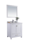 Laviva - Wilson 30" White Bathroom Vanity with White Carrara Marble Countertop | 313ANG-30W-WC