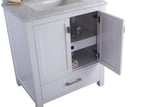 Laviva - Wilson 30" White Bathroom Vanity with White Carrara Marble Countertop | 313ANG-30W-WC