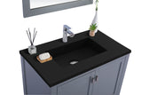 Laviva - Wilson 36" Grey Bathroom Vanity with Matte Black VIVA Stone Solid Surface Countertop | 313ANG-36G-MB