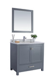 Laviva - Wilson 36" Grey Bathroom Vanity with White Carrara Marble Countertop | 313ANG-36G-WC