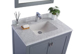 Laviva - Wilson 36" Grey Bathroom Vanity with White Carrara Marble Countertop | 313ANG-36G-WC