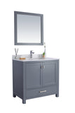 Laviva - Wilson 36" Grey Bathroom Vanity with White Quartz Countertop | 313ANG-36G-WQ