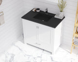 Laviva - Wilson 36" White Bathroom Vanity with Matte Black VIVA Stone Solid Surface Countertop | 313ANG-36W-MB