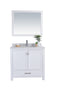 Laviva - Wilson 36" White Bathroom Vanity with White Carrara Marble Countertop | 313ANG-36W-WC