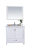 Laviva - Wilson 36" White Bathroom Vanity with White Carrara Marble Countertop | 313ANG-36W-WC