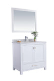 Laviva - Wilson 36" White Bathroom Vanity with White Carrara Marble Countertop | 313ANG-36W-WC