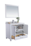 Laviva - Wilson 36" White Bathroom Vanity with White Carrara Marble Countertop | 313ANG-36W-WC