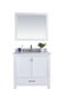 Laviva - Wilson 36" White Bathroom Vanity with White Stripes Marble Countertop | 313ANG-36W-WS