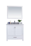 Laviva - Wilson 36" White Bathroom Vanity with White Stripes Marble Countertop | 313ANG-36W-WS