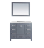 Laviva - Wilson 42" Grey Bathroom Vanity with Matte White VIVA Stone Solid Surface Countertop | 313ANG-42G-MW