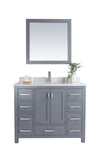 Laviva - Wilson 42" Grey Bathroom Vanity with White Carrara Marble Countertop | 313ANG-42G-WC