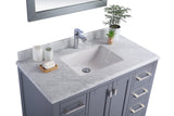 Laviva - Wilson 42" Grey Bathroom Vanity with White Carrara Marble Countertop | 313ANG-42G-WC