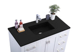 Laviva - Wilson 42" White Bathroom Vanity with Matte Black VIVA Stone Solid Surface Countertop | 313ANG-42W-MB