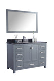 Laviva - Wilson 48" Grey Bathroom Vanity with Black Wood Marble Countertop | 313ANG-48G-BW