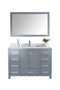 Laviva - Wilson 48" Grey Bathroom Vanity with White Carrara Marble Countertop | 313ANG-48G-WC