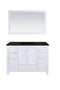 Laviva - Wilson 48" White Bathroom Vanity with Matte Black VIVA Stone Solid Surface Countertop | 313ANG-48W-MB