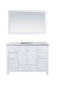 Laviva - Wilson 48" White Bathroom Vanity with Matte White VIVA Stone Solid Surface Countertop | 313ANG-48W-MW