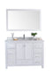 Laviva - Wilson 48" White Bathroom Vanity with White Carrara Marble Countertop | 313ANG-48W-WC