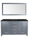 Laviva - Wilson 60" Grey Double Sink Bathroom Vanity with Matte Black VIVA Stone Solid Surface Countertop | 313ANG-60G-MB