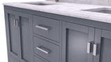 Laviva - Wilson 60" Grey Double Sink Bathroom Vanity with White Carrara Marble Countertop | 313ANG-60G-WC