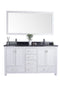 Laviva - Wilson 60" White Double Sink Bathroom Vanity with Black Wood Marble Countertop | 313ANG-60W-BW