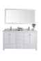 Laviva - Wilson 60" White Double Sink Bathroom Vanity with White Carrara Marble Countertop | 313ANG-60W-WC