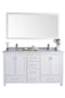 Laviva - Wilson 60" White Double Sink Bathroom Vanity with White Stripes Marble Countertop | 313ANG-60W-WS