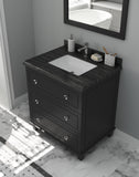 Laviva - Luna 30" Espresso Bathroom Vanity with Black Wood Marble Countertop | 313DVN-30E-BW