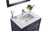 Laviva - Luna 30" Espresso Bathroom Vanity with Matte White VIVA Stone Solid Surface Countertop | 313DVN-30E-MW