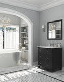 Laviva - Luna 30" Espresso Bathroom Vanity with Matte White VIVA Stone Solid Surface Countertop | 313DVN-30E-MW