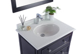 Laviva - Luna 30" Espresso Bathroom Vanity with Pure White Phoenix Stone Countertop | 313DVN-30E-PW